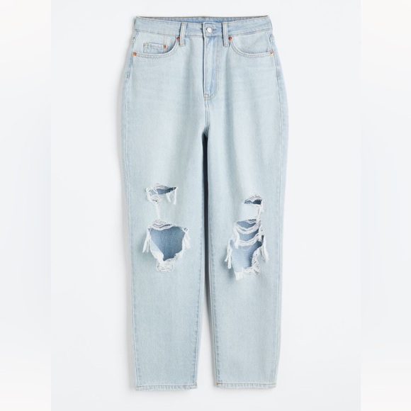 ๐ ULTRA HIGH DITRESSED MOM JEANS LIGHT WASH SIZE 2 ๐๐ฆ๐๐ฌ๐ต๐๐๐ท๐ฉต - Picture 1 of 9
